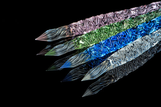 Hard Glass Pen - "Seifu" - clear, blue, pink, green