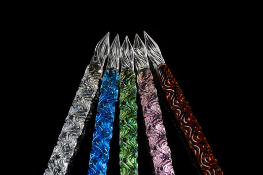 Hard Glass Pen - "Shirakawa" - clear, blue, pink, green, amber