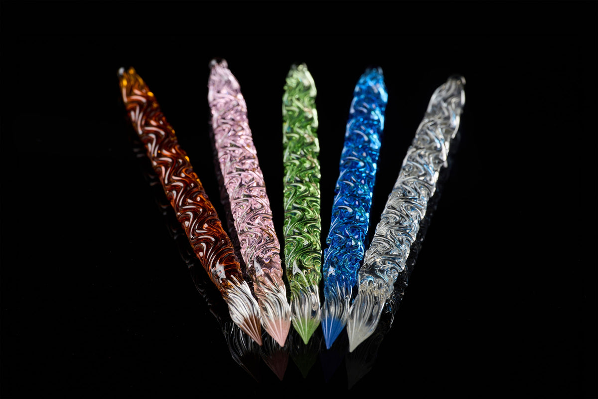 Hard Glass Pen - "Shirakawa" - clear, blue, pink, green, amber